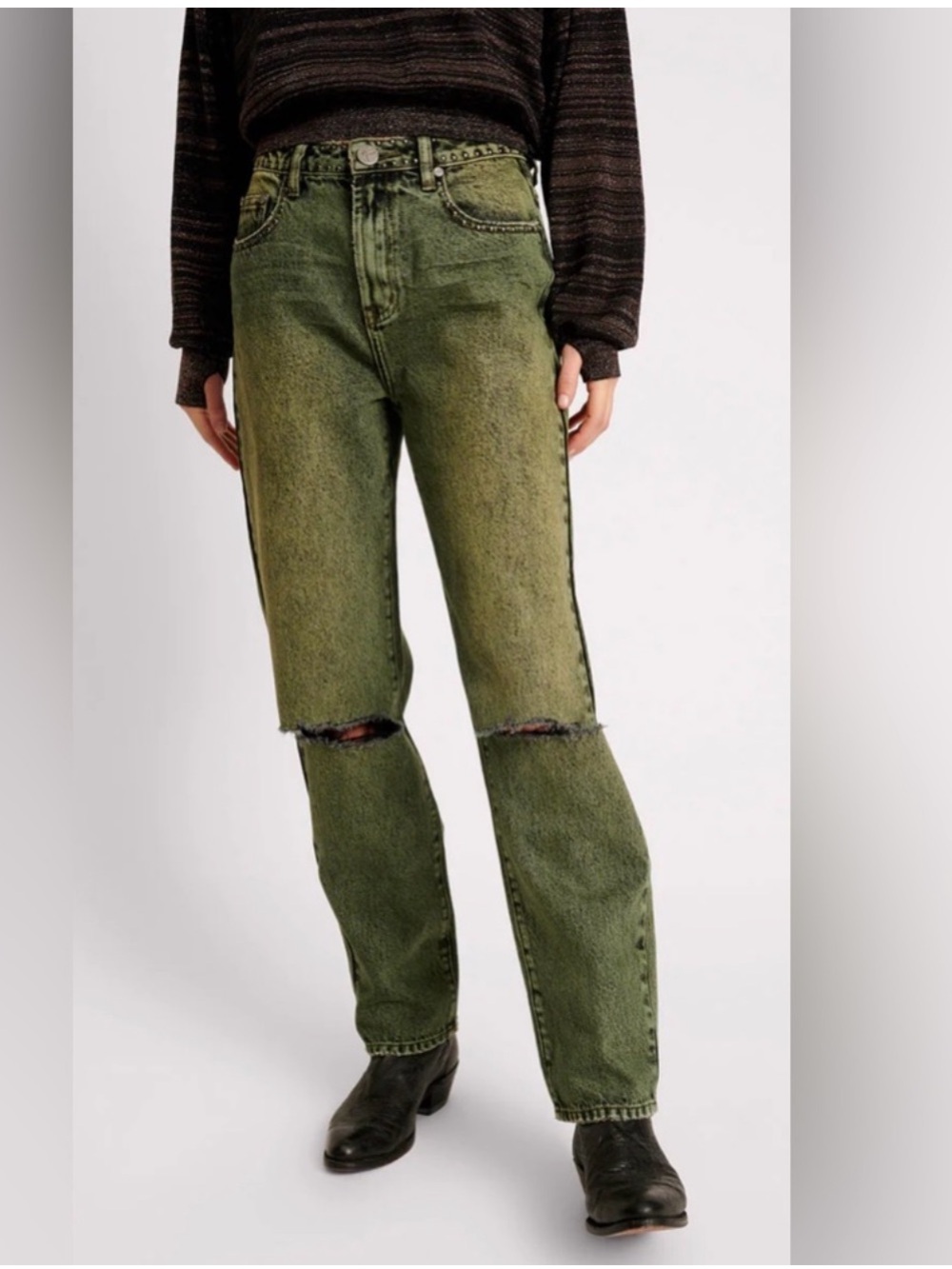 Free People x One Teaspoon Distressed High-Rise Women’s Jeans